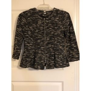 H&M peplum zip up jacket